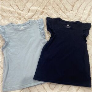 H&M Kids Ruffle Sleeve Tops - Blue & Black